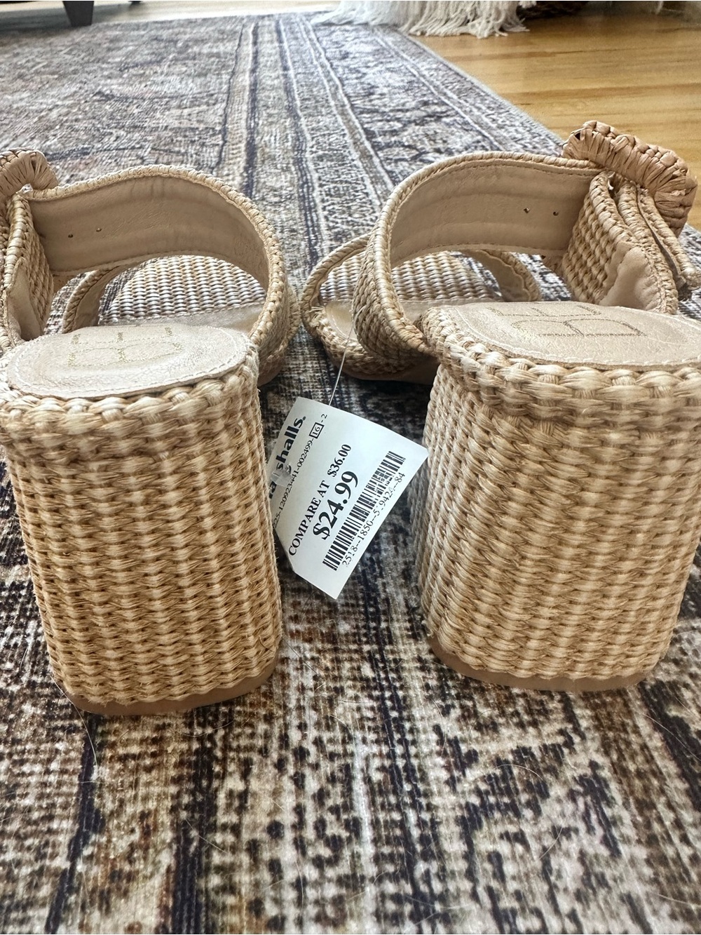 Beach by Matisse Women's Woven Tan Block Heel Sandals - Picture 4 of 6